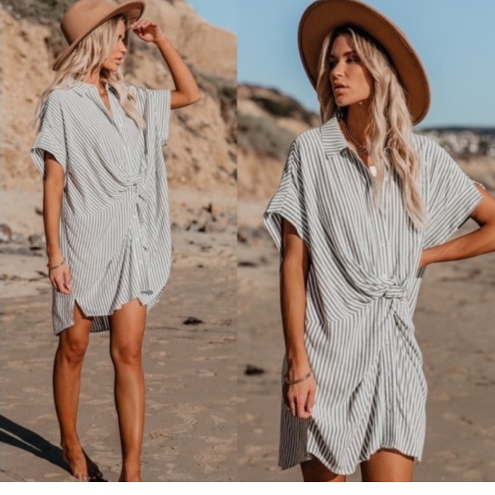 Vici Striped Knot Dress